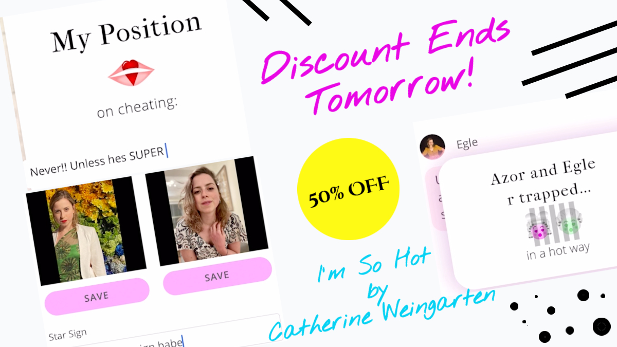 #ImSoHotThisFall
We're so excited about the hot downloads this week! 50% off discount ($4.99) ends TOMORROW. So download I'm So Hot by @sarahkaneissexy ASAP. 

More info ➡ NewLightTheaterProject.com

#newlighttheaterproject #nltp #tank #pocketuniverse #digitaltheater #datingapp