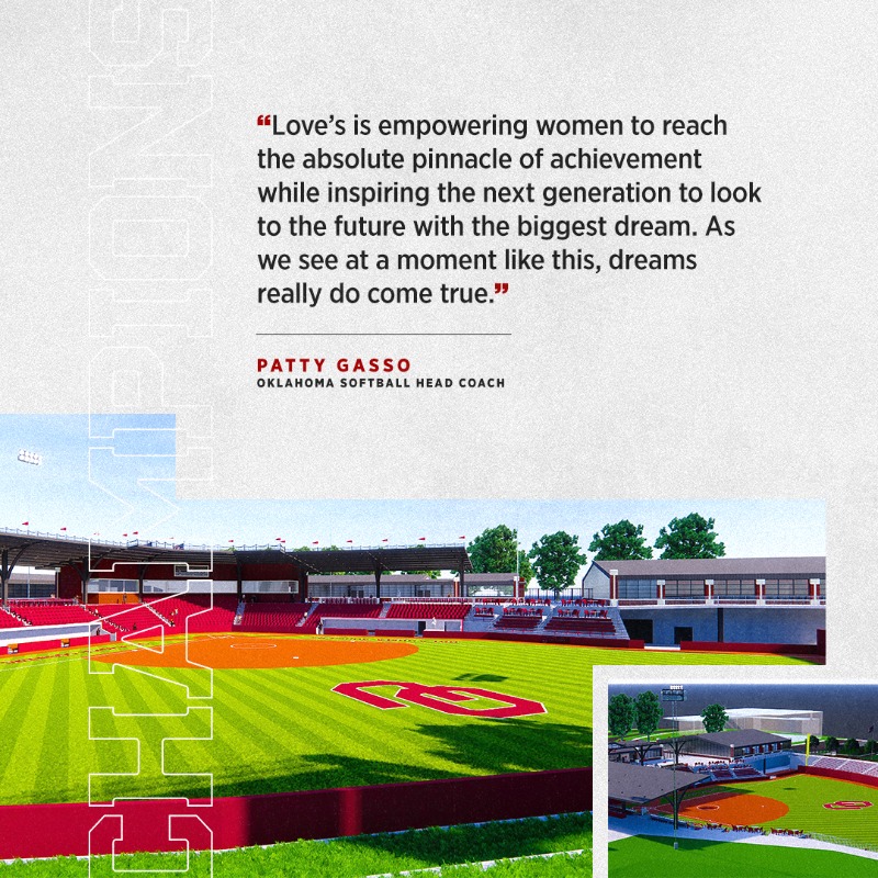 OU_Softball's tweet photo. Sooner Nation, you’re going to 𝐥𝐨𝐯𝐞 this place. ❤️

#HeartOfChampions | #ChampionshipMindset