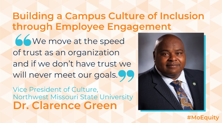 MO Higher Education & Workforce Development (@modhewd) on Twitter photo Dr. Clarence Green talks about how <a href="/NWMOSTATE/">Northwest Missouri State University</a> sets expectations for what it means to be a Bearcat. There's still work to be done, but it starts with every employee and every student knowing and upholding each other to the Bearcat values. #Equity2021 #MoEquity Dr. Clarence Green talks about how <a href="/NWMOSTATE/">Northwest Missouri State University</a> sets expectations for what it means to be a Bearcat. There's still work to be done, but it starts with every employee and every student knowing and upholding each other to the Bearcat values. #Equity2021 #MoEquity