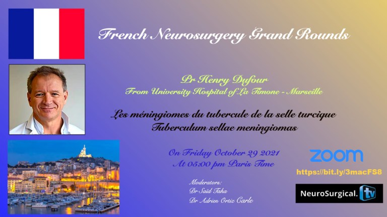Infos_SFNC's tweet photo. 📆 Demain, vendredi 29 octobre, à 17 heures, Henry Dufour MD présentera un cours en visioconférence sur les “Les meningioes du tubercule de la selle turcique : Tuberculum sellae meninomas“.

ZOOM LINK: https://t.co/ppLNvnb43T

#SFNC #ZoomCourse https://t.co/jCSPdKxlki