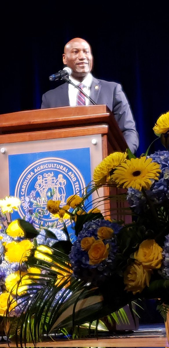 RobinCoger's tweet photo. @COENCAT Alum Rod McLean -- keynote speaker at  @ncatsuaggies Fall Convocation during @NCATHomecoming 2021 https://t.co/wciPmxyk1m