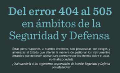 ANEPE_Defensa's tweet photo. [#PANORAMA] Empleando una analogía del mundo #web, los invitamos a reflexionar sobre algunos #Error404 y/o #Error505 del ámbito de la #SeguridadyDefensa en esta nueva entrega del Centro de Investigaciones y Estudios Estratégicos- ANEPE. https://t.co/Gb9gTrYT1L https://t.co/alPF1z82fn