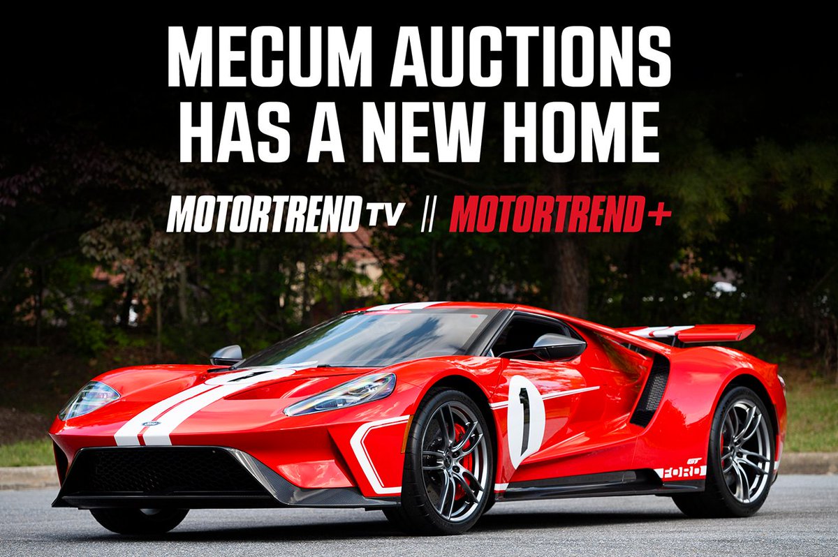 Mecum Auctions (@mecum) on Twitter photo Mecum Auctions has a new home!
Watch the world's largest collector car auction starting January on @MotorTrendApp and <a href="/MotorTrendTV/">Road Racing TV</a>.
See all the details: bit.ly/3GxIE7h
#MotorTrend #MotorTrendTV #Mecum #MecumAuctions #WhereTheCarsAre Mecum Auctions has a new home!
Watch the world's largest collector car auction starting January on @MotorTrendApp and <a href="/MotorTrendTV/">Road Racing TV</a>.
See all the details: bit.ly/3GxIE7h
#MotorTrend #MotorTrendTV #Mecum #MecumAuctions #WhereTheCarsAre
