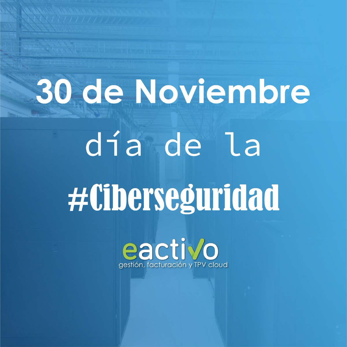 appeactivo's tweet photo. Hoy 3️⃣0️⃣ de Noviembre es el #diadelaciberseguridad
Actualmente trabajamos conectados a #internet, intercambiando información continuamente, por ello, no olvidéis que contratar un buen #proveedor de #alojamientocloud es esencial. #ciberseguridad #seguridadinformatica #servidores https://t.co/CyAtsgQcnX