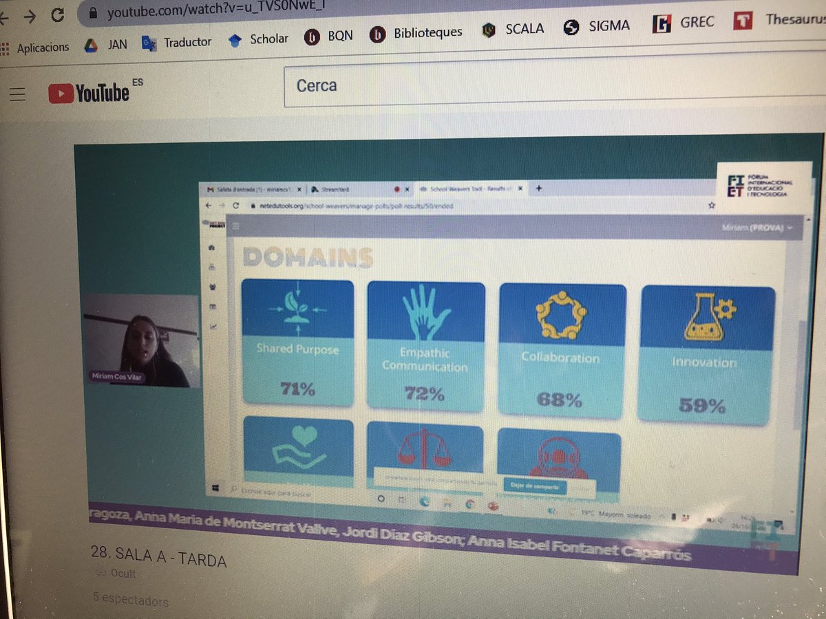 Presentació de la validació per experts de l’Schoolweavers del <a href="/neteduproject/">NetEduProject</a>. Projecte actualment finançat per I+D+i i per la @foundation_JF. <a href="/JordiDiazG/">Jordi Díaz Gibson</a> <a href="/annabelfc/">Annabel Fontanet</a> <a href="/GRecerca_PSITIC/">GR. PSITIC - URL</a> <a href="/Blanquerna/">Blanquerna</a>
