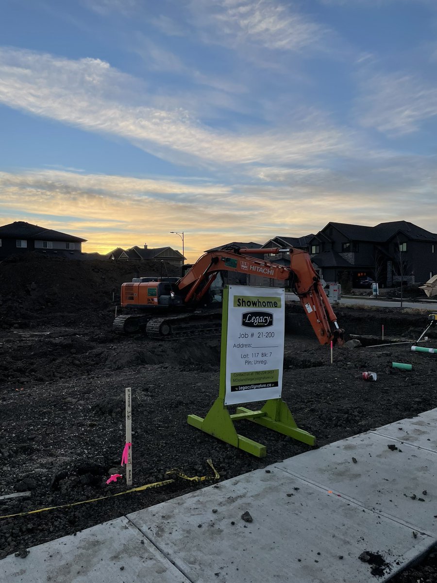 Beautiful fall morning to dig a foundation. New Show Home starting in Keswick. #keswick #ThursdayMorning
