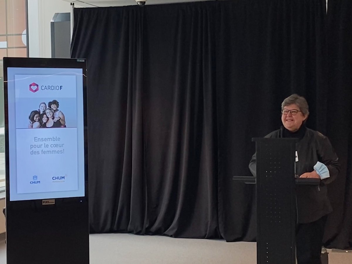 chumontreal's tweet photo. «Cardio F, c'est le travail et la vision de quatre femmes remarquables qui se sont unies pour bâtir un centre d'expertise consacré à la santé cardiovasculaire des femmes.» - Danielle Fleury, présidente-directrice générale adjointe du CHUM #CardioF https://t.co/VzE7V24rRP