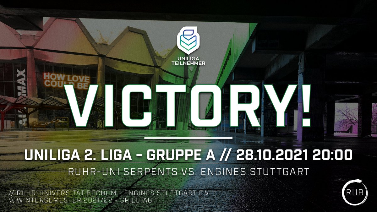 RUBserpents's tweet photo. BUMM! 🤩

Wir eröffnen die Saison mit einem KNALL, der vom Ruhrgebiet bis ins Schwabenland scheppert! 💥

GG &amp; well played an @engines_stgt, gegen die wir uns mit einem souveränen 2:0 (16:8 Vertigo, 16:14 Overpass) durchsetzen können! 🔥

#GOserpents🐍 #letsgorub #rubesports https://t.co/U5ilNEwNvp