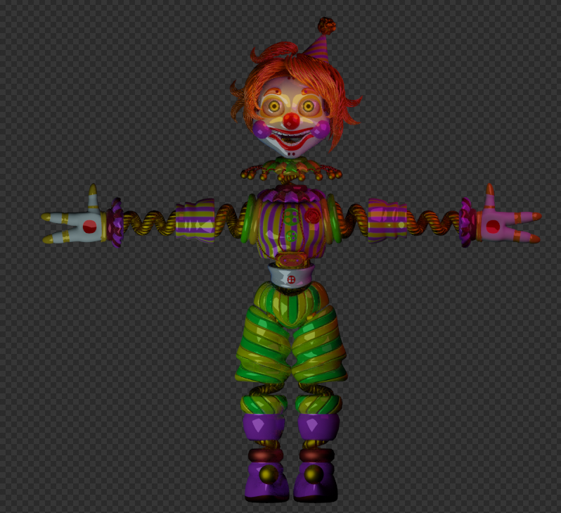 linqusai's tweet photo. Coilz the clown for a @FNafbcp 
Ticket texture by @blenderman58 @DiRel_BlueJi 
#fnaf #fnafbookseries #blenderman58 #fazbearfrights #blender3d #FiveNightsAtFreddys https://t.co/gBCFDQdrQB