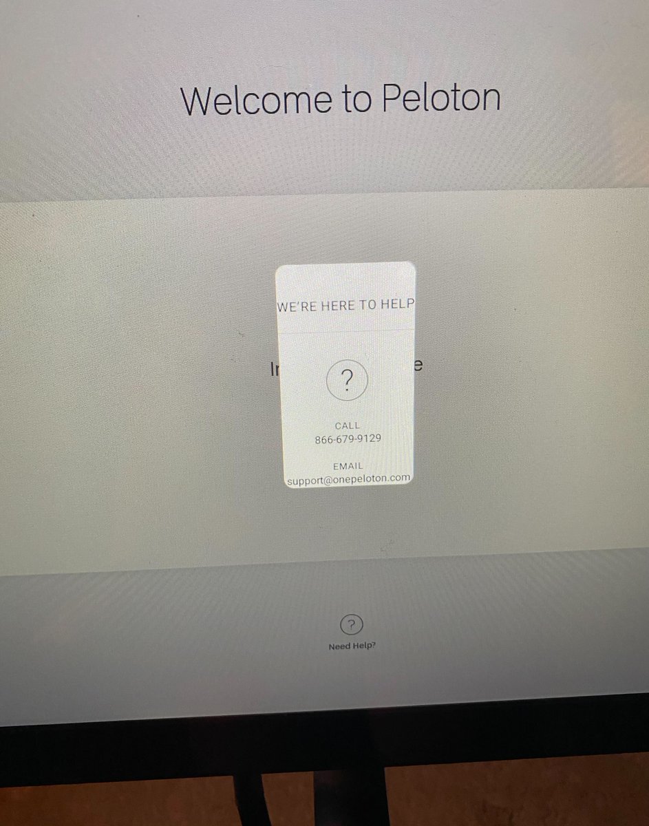 danniengel's tweet photo. @onepeloton Noticed this on the Bike yesterday when tapping "Need help?" button on Update screen, FYI 😎 Needs a min width and/or padding. https://t.co/lrAn2nOGTc