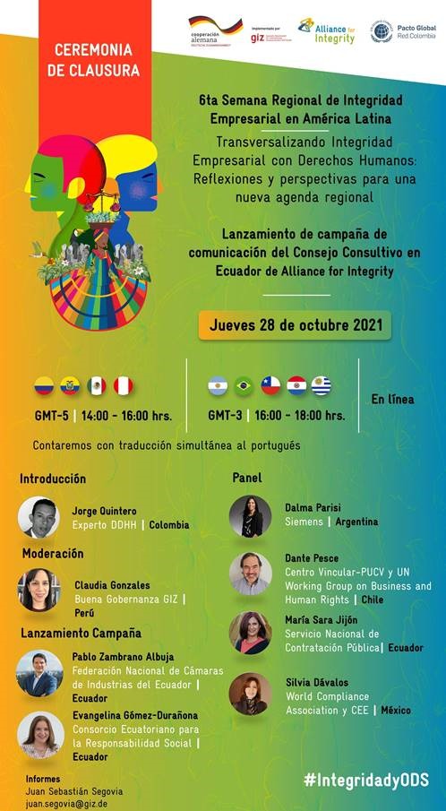 CeEcuatoriano's tweet photo. ¡Hoy inicia la campaña de la #AlianzaPorlaIntegridad!  
¡Quedan todos/as invitados! 

📅 Jueves 28 de octubre 
⏰ Hora:14:00 a 16:00 hrs. 
📝Link al registro: https://t.co/huigeQddOI

#AllianceForIntegrity 
#IntegridadYODS
#GIZEcuador https://t.co/JD1PSoQx1y