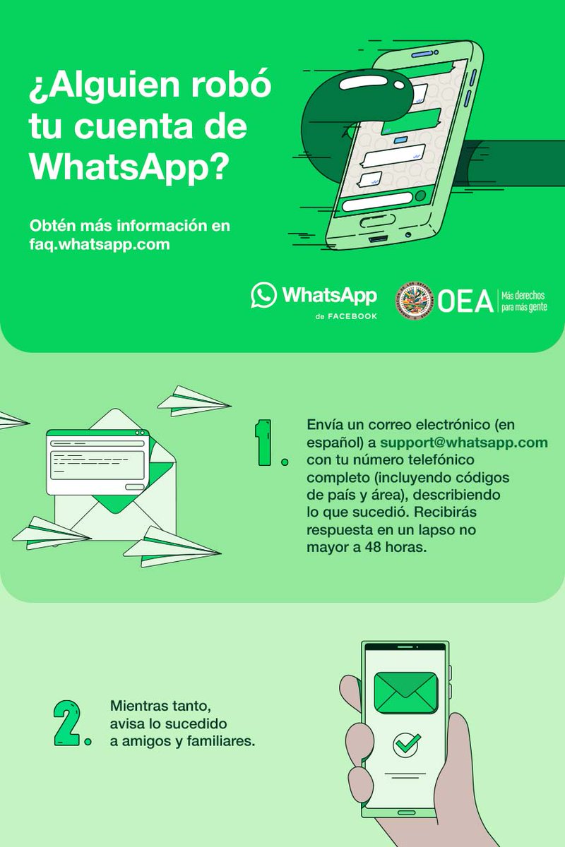 OEA_Cyber's tweet photo. ¿Sabías que los #Ciberdelincuentes pueden de robar tu cuenta de @Whatsapp? Sigue los consejos básicos de #Ciberseguridad para evitarlo. Pero si alguna vez te pasa, haz esto 👇 https://t.co/QkRHZ2X7pR