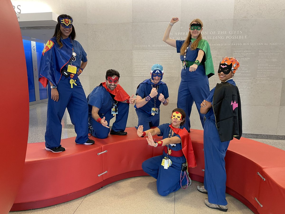 Happy Halloween from our Super Hero Fellows! Thank you for fighting the good fight and protecting our pediatric patients! @HopkinsKids @ACCMeducation @ASALifeline @PediAnesthesia