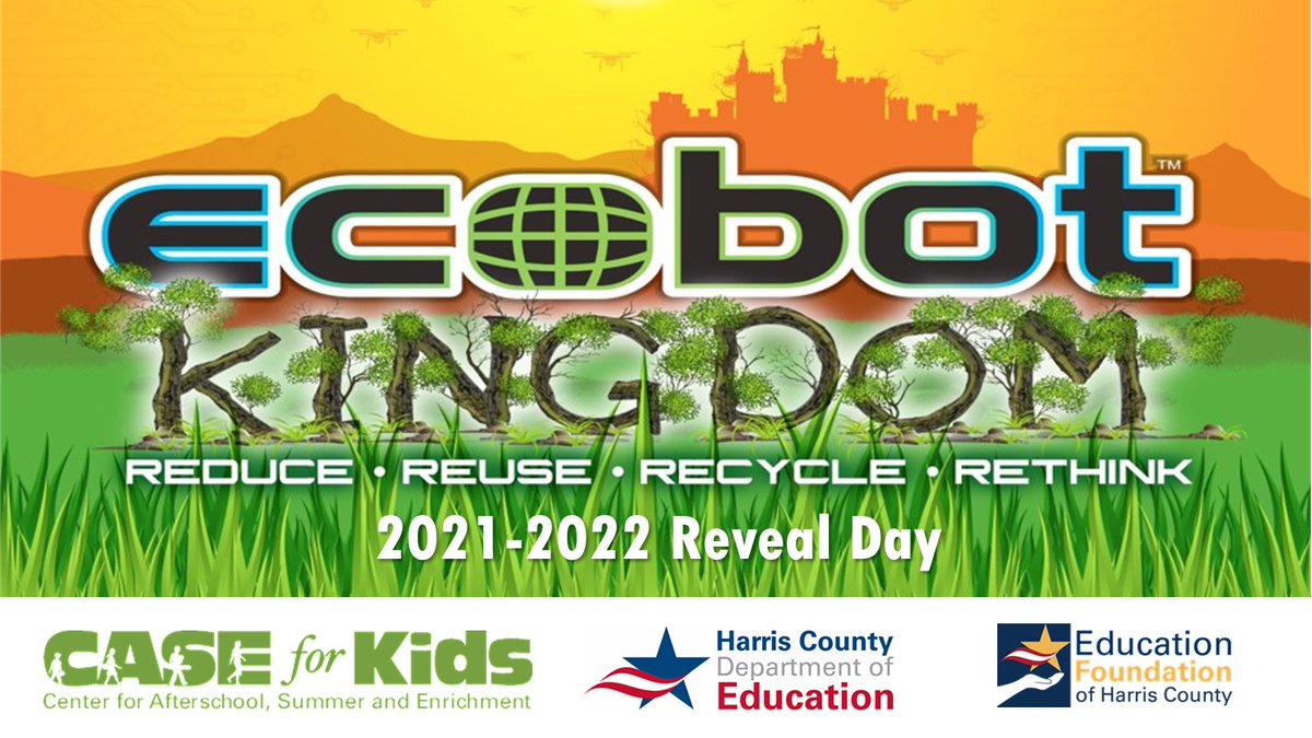 Calling all Afterschool Robotics Coaches and Teachers! Join us for the <a href="/HCDE_CASE/">CASE for Kids</a> <a href="/AllEarthEcobot/">EcoBot Challenge</a> Challenge 2021-2022 Reveal Day, Saturday, 12.4.2021! #Reduce #Reuse #Recycle #Rethink For complete details or to register, click here conta.cc/3BlhInn #HCDEserves