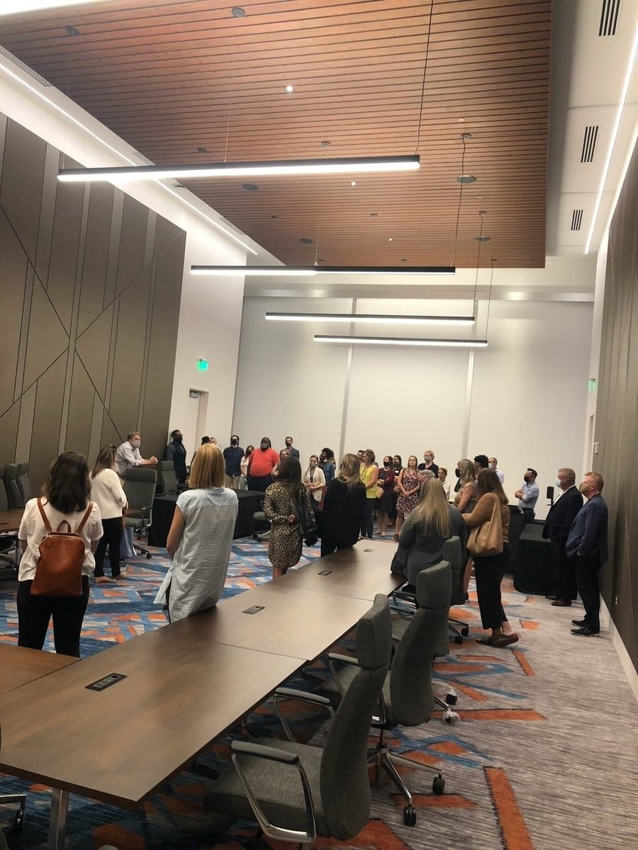 IIDATN's tweet photo. Many thanks to all who attended our Toast & Tour earlier this month in Memphis! It was so much fun seeing everyone while touring the new @RenasantConv downtown designed by @LRKinc. Thanks to @MillikenFloors & @ctheadvantage for sponsoring! #IIDATN #InteriorDesign #ToastAndTour https://t.co/KA0nzdMUwJ