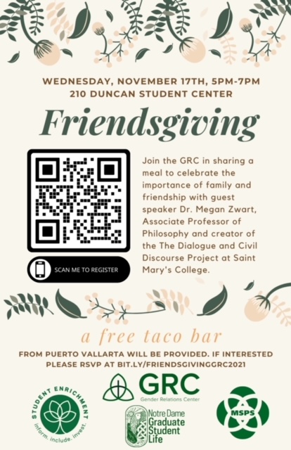 Did someone say Friendsgiving? Friendship and food will be provided!