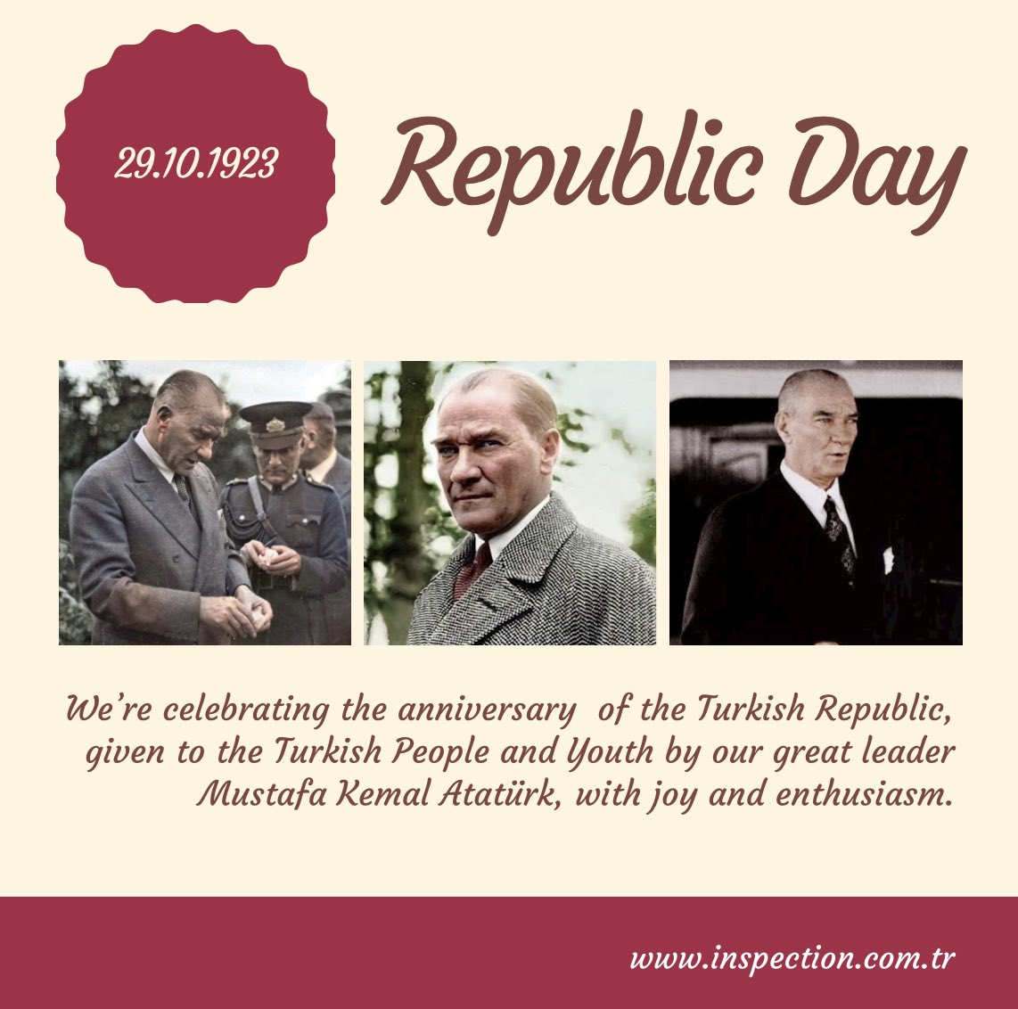 inspection's tweet photo. We are celebrating the anniversary of the Turkish Republic. #RepublicDay #Turkey #LifeinControl https://t.co/iescXUiPjh