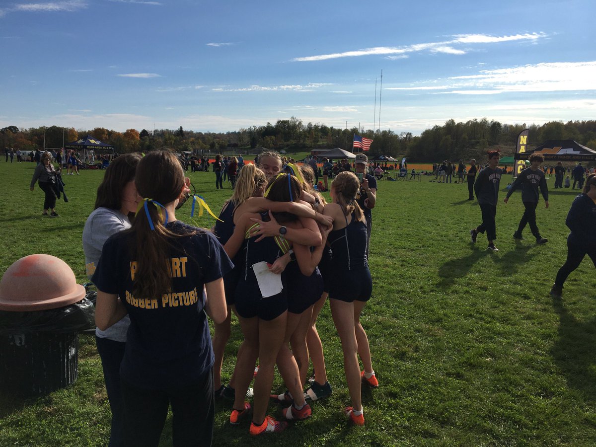 LeboAthletics's tweet photo. Our Girls XC Team learning they qualified as a team for the PIAA Championship!! The Girls finished in third!  Great job ladies!  Go LEBO!! https://t.co/GC5ZTUhWLG