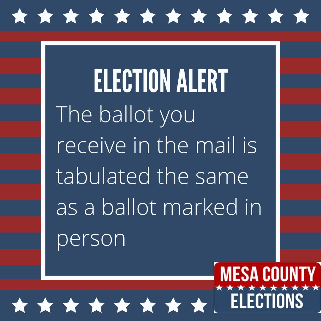 MesaElections's tweet photo. Misinformation Alert - Some say that you shouldn't use your mail ballot.  They say that you should only vote in person and take a picture of your ballot being counted.  This is bad advice. There is no tabulator at the voting sites, no pictures are allowed in the voting area. https://t.co/r9HT5xqI1x