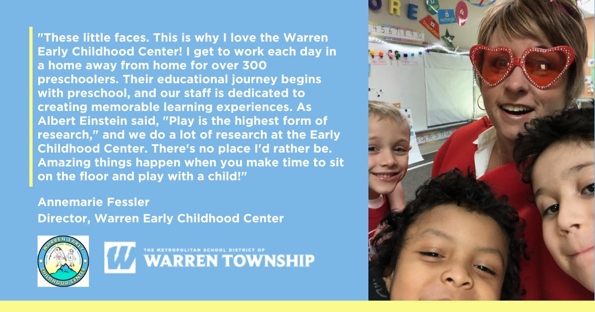 msdwarren's tweet photo. Happy Principals Month to Annemarie Fessler, proud director at Warren Early Childhood Center! Join us in thanking Mrs. Fessler for all she does to inspire a love of learning in our youngest students! #WarrenWill #ThankAPrincipal #ECCAdventures @WarrenECC https://t.co/4ND3vJgs3o
