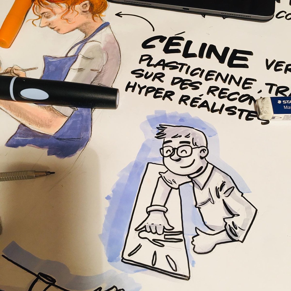 BertrandLefebv3's tweet photo. Je continue une fresque sur le genre au néolithique que je n’ai pas terminée, faute de temps. 4 ateliers de formation à couvrir en même temps pour 4 fresques  sur 2x2h c’est extrêmement chaud😅.Challenge accepté et relevé! #facilitationgraphique #graphicfacilitation #illustration https://t.co/rfce4whcWh