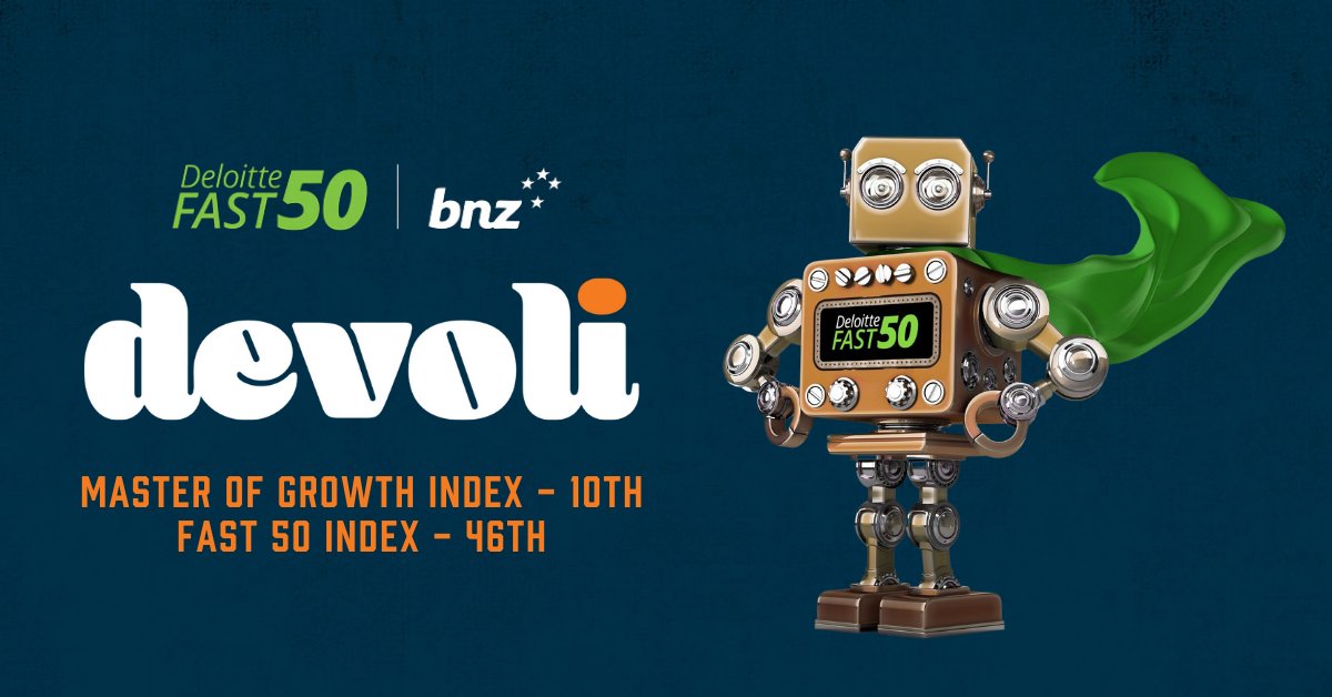 devolihq's tweet photo. It's an honour to be ranked in the @DeloitteNZ Fast 50! Our team placed 10th in the Master of Growth index and 46th in the Fast 50 index. We are so proud!
#DeloitteFast50 #NZFast50 https://t.co/Ms8haVvFVb