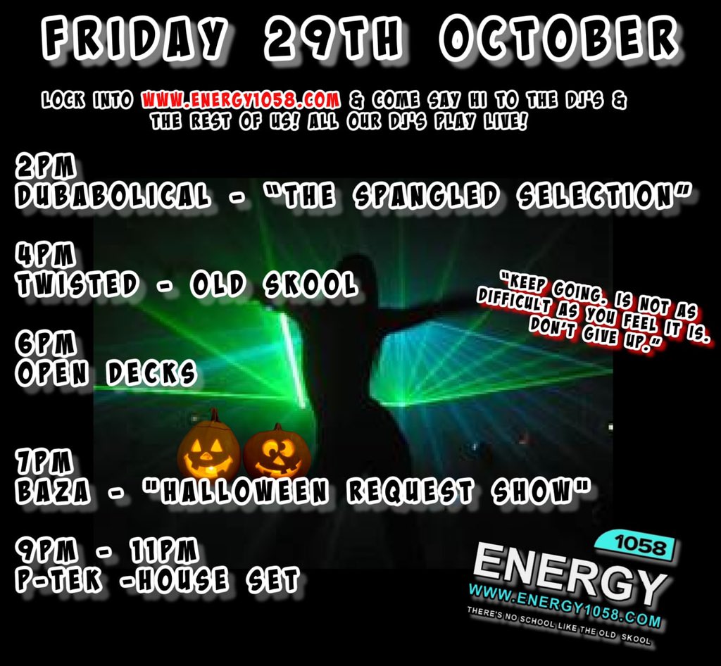 energy1058's tweet photo. ⚠️ #Energy1058 
FRIDAY BEATZ 
Ready, set, 
GET SOME ‼️🙌🏽💙
•
Listen live ► https://t.co/kXhpDk1khi
or https://t.co/k3zPGk9PGb
Lock in or come say hi in the chatroom https://t.co/kXhpDk1khi
#LiveDJ’s #LiveSets #oldskool #Requestshow #houseset #Bigups https://t.co/McFaxEQSHH