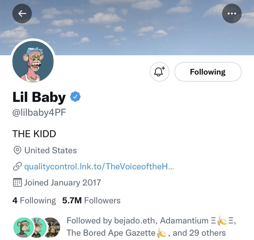 Wah wah wah, <a href="/lilbaby4PF/">Lil Baby</a> aped in!

Welcome to <a href="/BoredApeYC/">Bored Ape Yacht Club 🍌</a> and <a href="/PinkBoredApes/">PINK DAO</a>