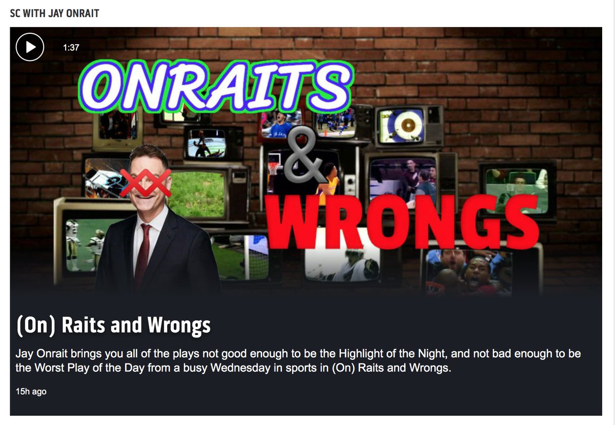 Just caught a <a href="/JayOnrait/">Jay Onrait</a> segment on <a href="/TSN_Sports/">TSN</a>. Didn't know he actually used my suggestion to replace the #jannies name. Wicked cool!