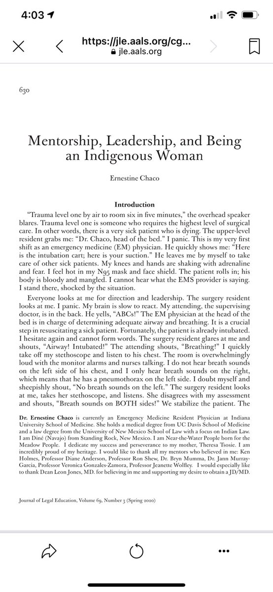 Ernestine_Chaco's tweet image. My piece published in the Journal of Legal Education as part of a collection about the BLM movement and COVID. jle.aals.org/home/vol69/iss… #mdjd