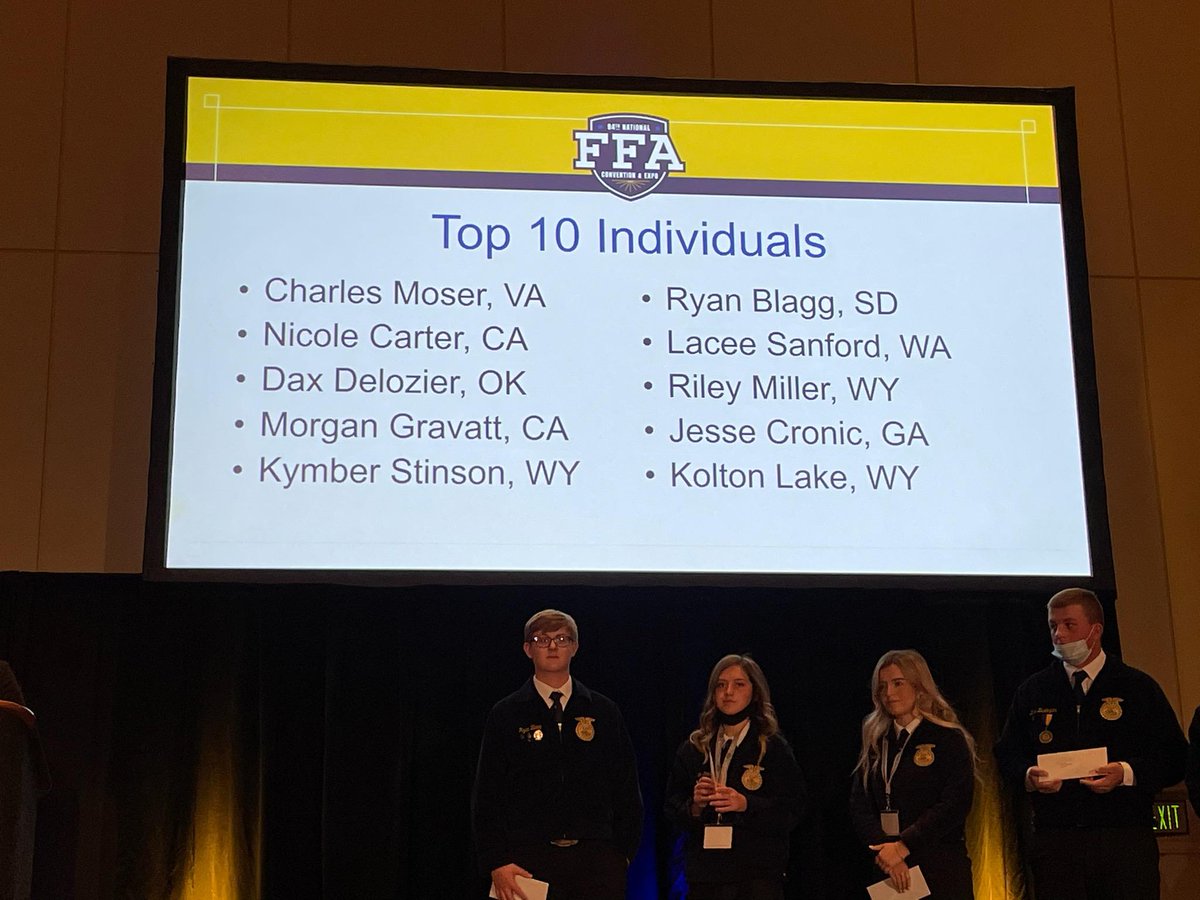 FFAMcCook's tweet photo. so excited to find final placings on our livestock team tonight. #top4 #ffarocks https://t.co/oyBccoryWx
