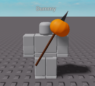 N4X32's tweet photo. Pumpkin on a spear, first time doing this.#RobloxUGC https://t.co/JbnSSo2A4I