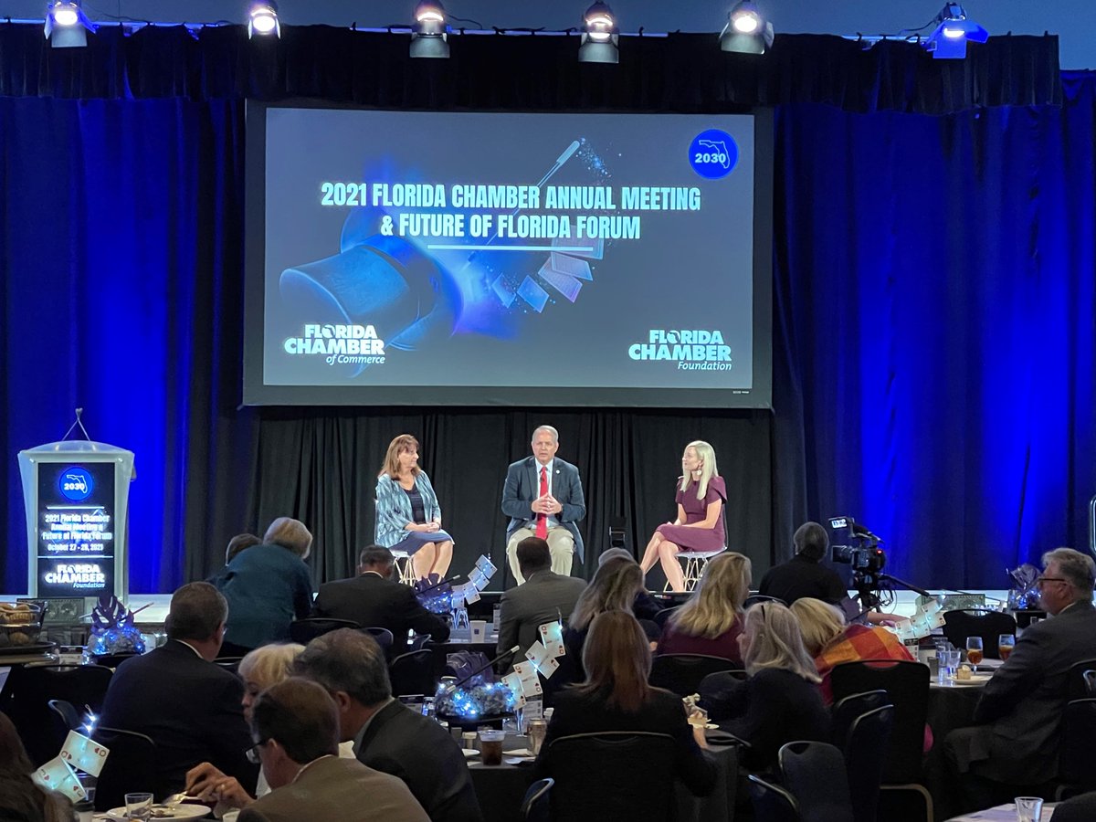 A great panel discussion on how the Florida business community can unite together on the road to #FL2030. Thank you to our Pres. &amp; CEO <a href="/MarkWilsonFL/">Mark Wilson</a>, <a href="/whchamber/">Winter Haven Chamber</a> Pres. &amp; CEO <a href="/KatieMWorth/">Katie Worthington</a>, and <a href="/DaytonaChamber/">DaytonaChamber</a> Pres. &amp; CEO Nancy Keefer for keeping us #ChamberStrong 💪 #FLChamberF3