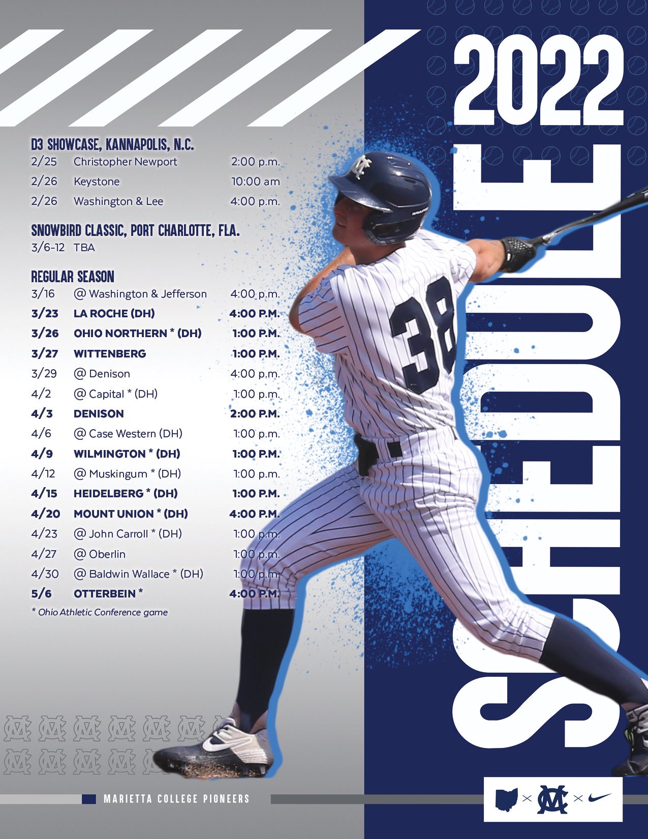 Marietta College Baseball on X: Check out the 2022 schedule
