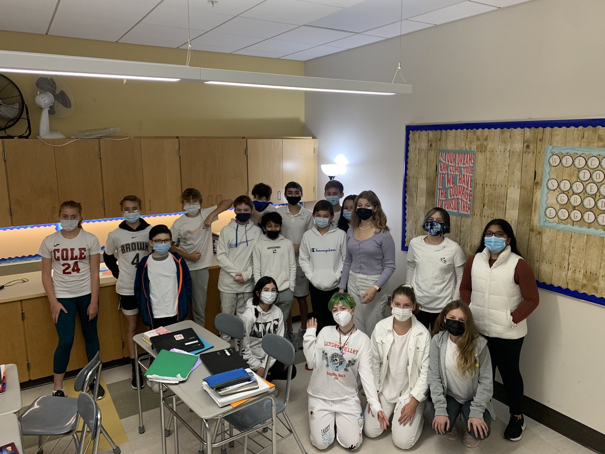 agreco_94's tweet photo. Team Cyclone has school spirit! My homeroom rocked our color wars today and our hallways are flooded with white!! https://t.co/BfVRDocrj6
