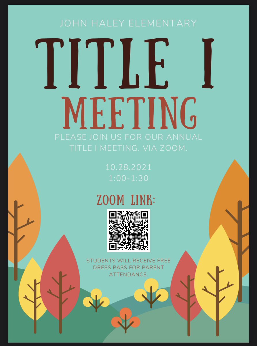 Don’t forget to attend our title I meeting this afternoon! <a href="/JHaleyBulldogs/">John Haley Elementary</a>