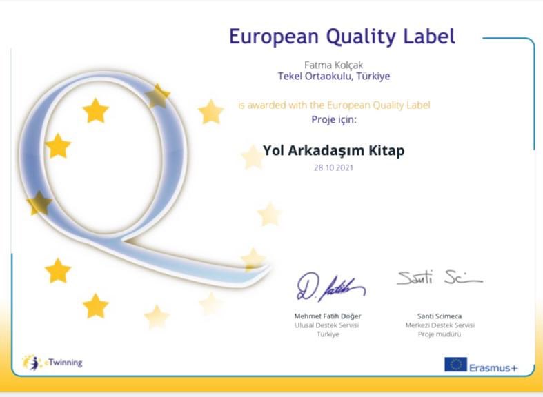 kolcakfatmaa's tweet photo. 📣📣📣“Yol Arkadaşım Kitap” eTwinning projemiz Avrupa Kalite Etiketi ile ödüllendirildi. Tüm ekip arkadaşlarımı ve öğrencilerimi tebrik ediyorum… 😍👏👏👏 @yol_arkadasim_k @eTwinningTurkey @eTwinningEurope @eTwinningDestek @IzmirEtwinning @tretwinning @CigliTekel @cigli_mem https://t.co/gFY03u1FQc