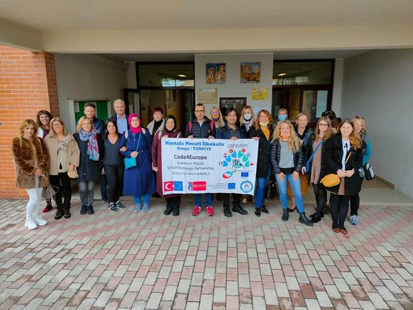Code4europeP's tweet photo. Erasmus connects the people wherever you are. The teachers from Italy, Turkey, Portugal, Greece, Croatia, Poland are together for Code4Europe E+ project. We are in Corinaldo in Italy (Our Coordinator). https://t.co/nY2FwwyWSJ