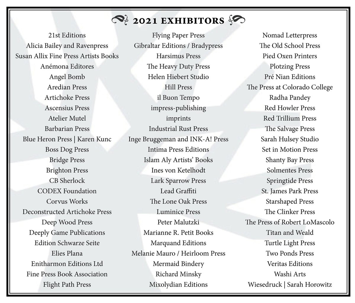 oakknollbooks's tweet photo. Now open!
Visit the Oak Knoll Fest XXI virtual book fair to browse the lovely items from these fine press printers and books artists!
https://t.co/CDljTVgxzD
Open from now until Saturday, Oct. 30 at 8pm EDT
#oakknollbooks #oakknollfest #oakknollfestxxi #bookarts #fineprinting https://t.co/Bb891zF1VT