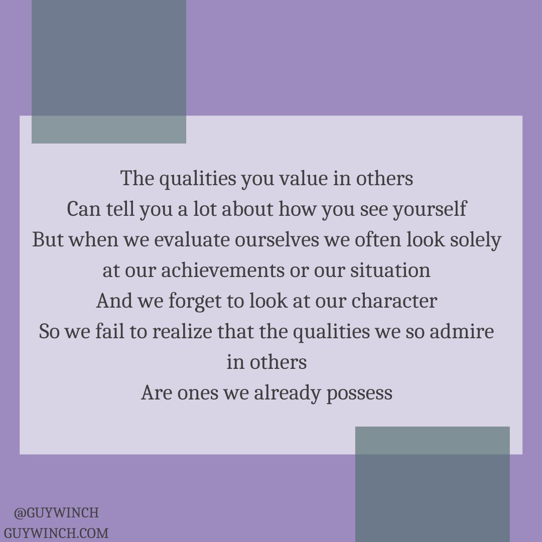 GuyWinch's tweet photo. 💜
#psychology #guywinch #emotionalfirstaid #howtofixabrokenheart #health #selfcare #wellness #mentalhealth #relationships #stress #loneliness #therapy #emotionalhealth #advice https://t.co/aUmQxLMi2Z