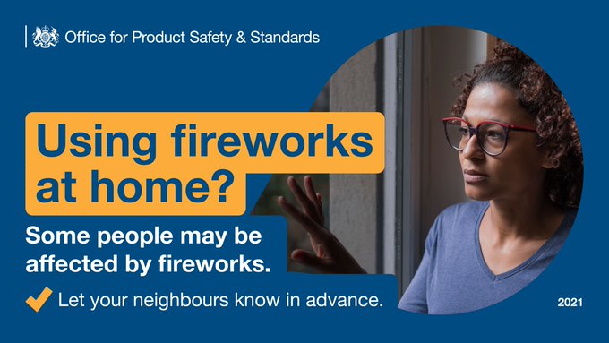 BCPCouncil's tweet image. 🎆If you plan to let off any fireworks over the next week, let your neighbours know in advance so they can plan for people that might be affected.

✅ Always remember to follow the firework code: britishfireworksassociation.co.uk/firework-advic…

#fireworksafe #fireworkcode @OfficeforSandS