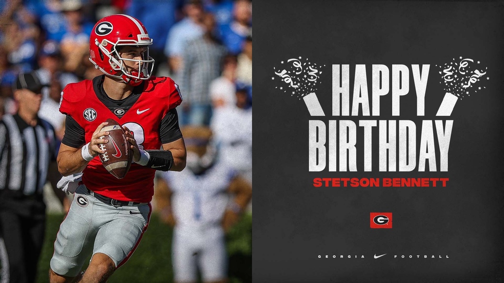 KirbySmartUGA's tweet photo. Happy birthday @StetsonIV!

#GoDawgs https://t.co/hXDYJeD4dW