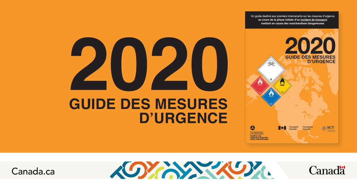 Transports_gc's tweet photo. Avis aux #PremiersIntervenants! #LSV? Le Guide des mesures d’urgence à jour est offert sous forme d’application. Trouvez un index à jour des marchandises dangereuses et de leurs précautions recommandées en matière de sécurité. Téléchargez l’appli ERG2020 : https://t.co/CJcAOGIDvs https://t.co/glCHkXtFyN