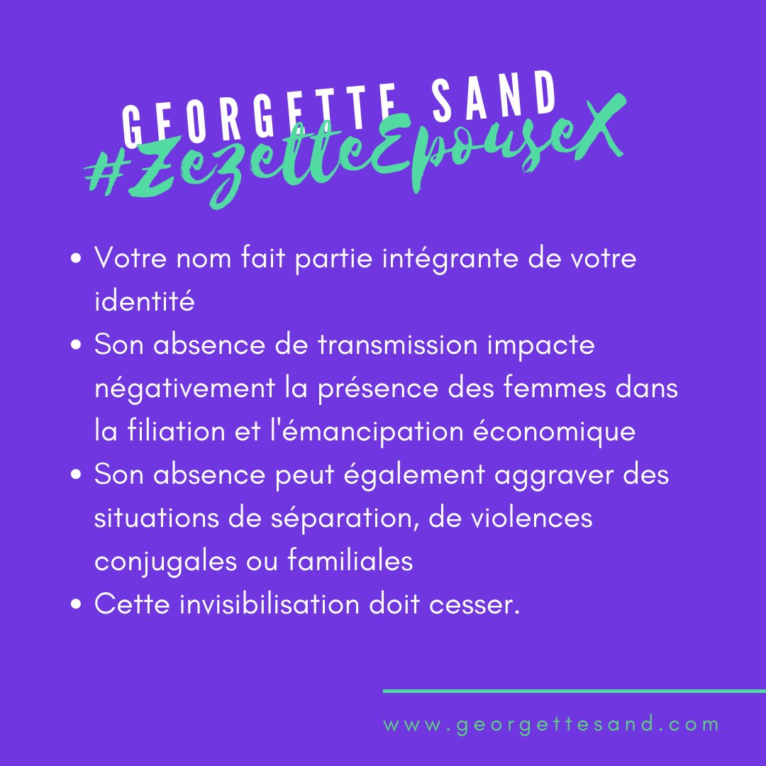 Georgette_Sand's tweet photo. Aujourd'hui, on a relancé @justice_gouv &amp; @E_DupondM pour demander la fin de la #chargepatronymique à savoir, cesser de lutter et perdre son énergie pour obtenir son nom sur les documents de la vie courante et transmettre son nom aux enfants. 
Souhaitez-nous bonne chance !
💜🔥💚 https://t.co/FTcbBHVJM5