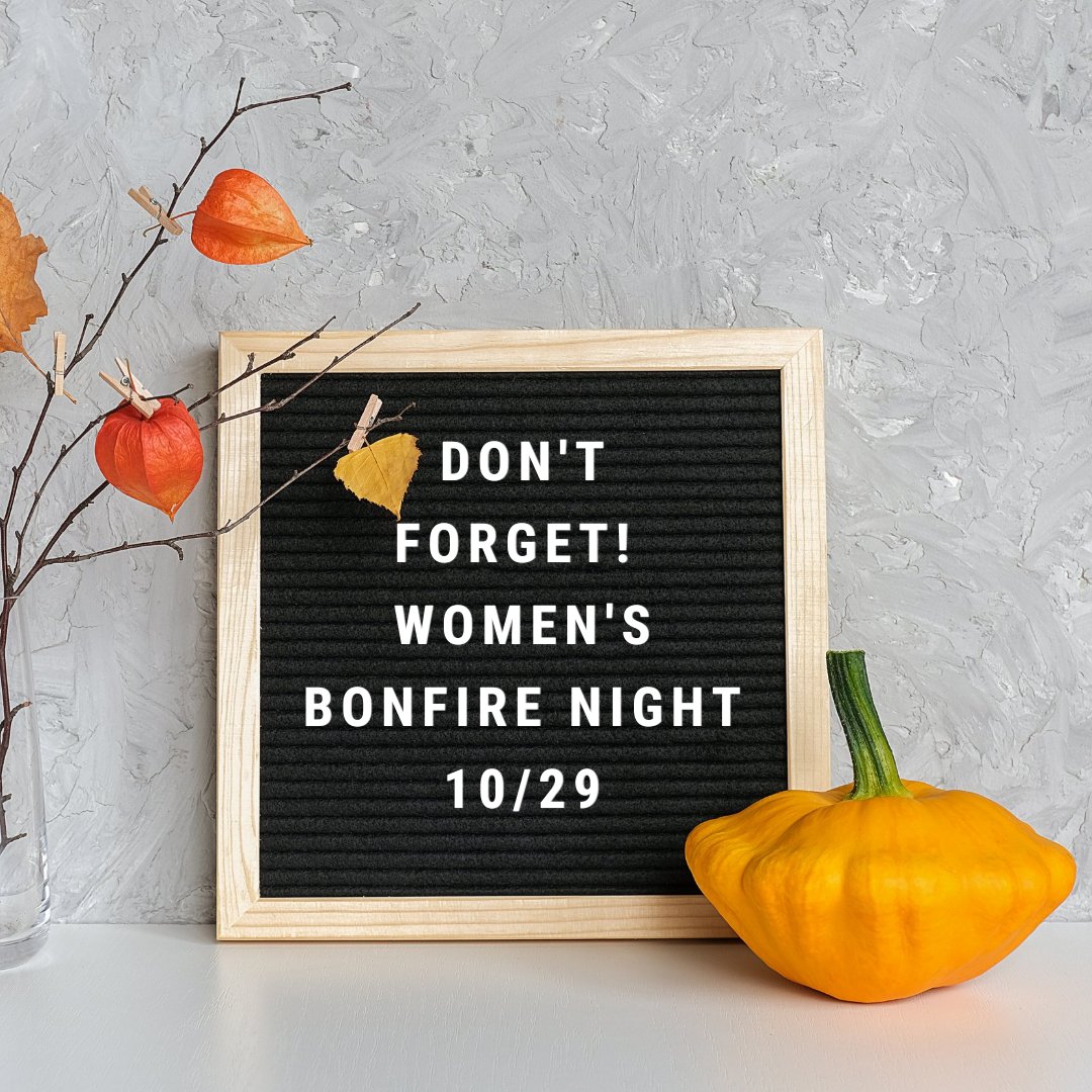 HopeCambridge's tweet photo. Ladies from Hope: Join others for a Bonfire Night TOMORROW Friday, October 29 at 7pm. Visit https://t.co/5FDd4V9uu8 to sign up. (In case of rain we will meet at Hope.) https://t.co/m9lXDrcXHe