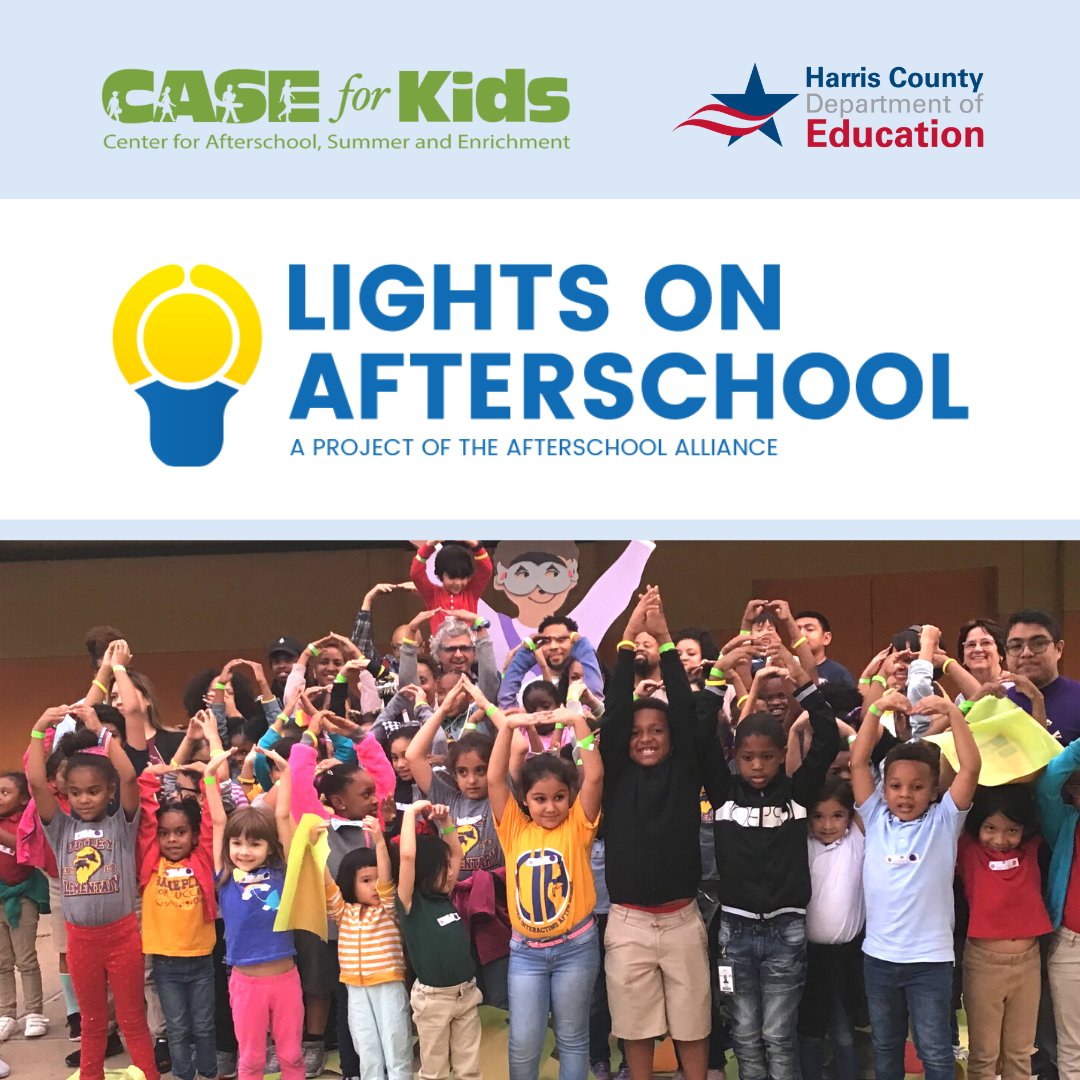 Today is the day! Join us and afterschool programs throughout TX to celebrate Lights On Afterschool! Help us shine a light on the impact afterschool programs are making! Share your support! #LightsOnAfterschool