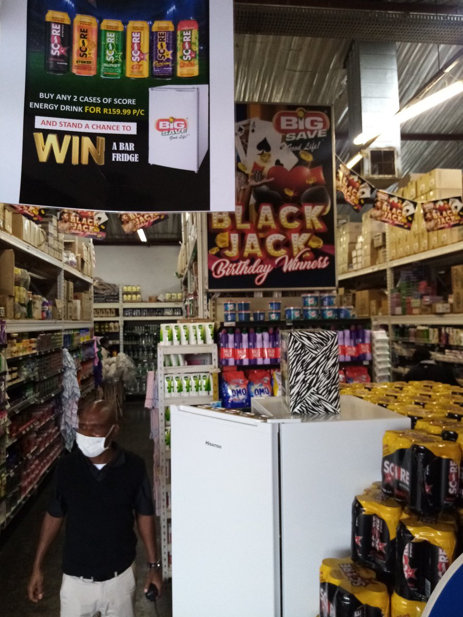 JEEMC3's tweet photo. Stand a chance to WIN a Bar Fringe when you Buy Any 2 Case of Score Energy Drink for R159.99 per Case at Big Save Waltloo Store. Come one Come all

#sharebaba #BigSave #JEEMC3 #ScoreEnergy @drinkscore https://t.co/Br5SOmlwwb