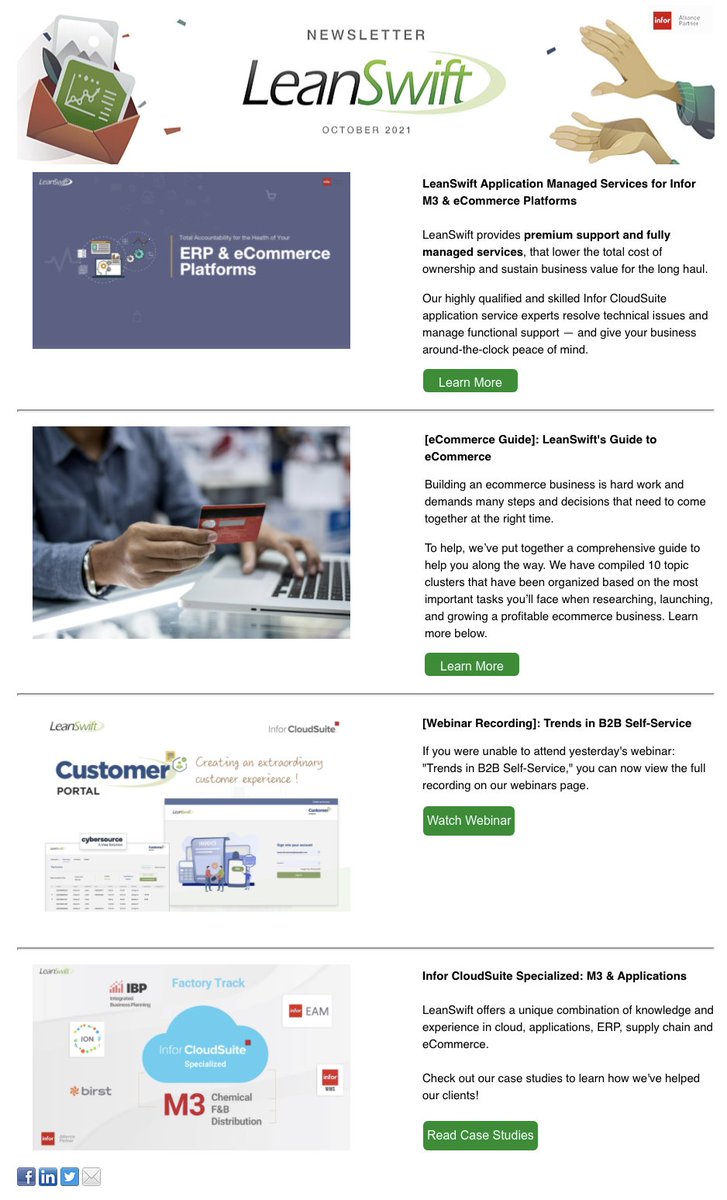 LeanSwift's tweet image. Check out LeanSwift's October 2021 Newsletter. This edition is full of the latest ERP industry news &amp;amp; the exciting work LeanSwift is doing. If you haven't done so already, please subscribe to our newsletter so you don't miss out!