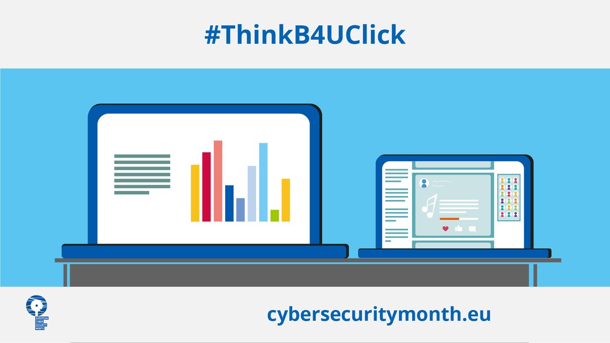 Cybersecurity is not just for October! Be vigilant and stay safe online. For tips and advice visit cybersecuritymonth.eu #CyberSecMonth #ThinkB4UClick