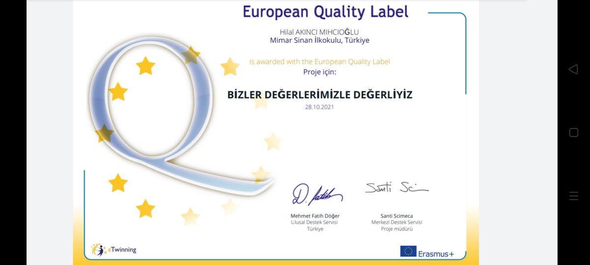 AtakumMimar's tweet photo. Öğretmenlerimiz Hilal MIHÇIOĞLU ve Perihan ÇELEBİ tamamlamış oldukları “Bizler Değerlerimizle Değerliyiz” projelerini ‘Avrupa Kalite Etiketi’ ile taçlandırdılar. Öğretmenlerimizi ve projeye dahil olan öğrencilerimizi tebrik ederiz.👏👏👏
@samsunmem 
@MemAtakum 
@irfanyetik55 https://t.co/fgqLMcZ6Fx